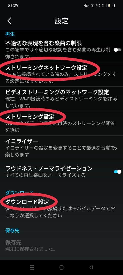 再生の設定