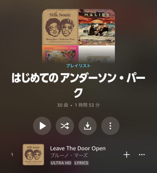 Amaoznに転送されたプレイリスト