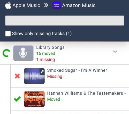 AmazonMusicへ転送中