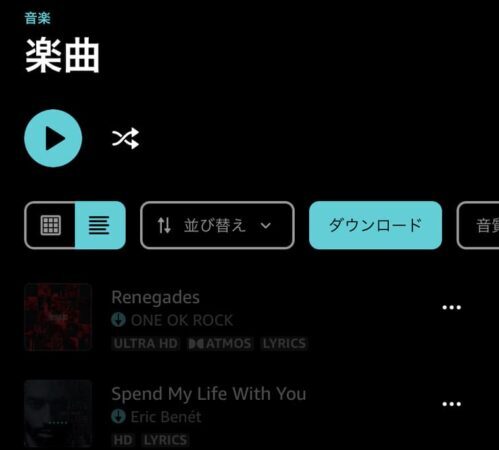 ダウンロード済み楽曲再生できない