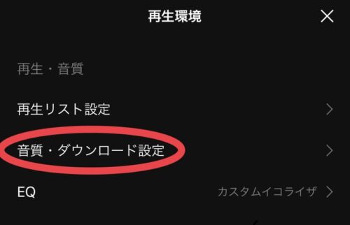 音質・ダウンロード設定