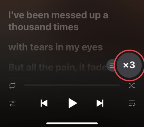 歌詞を3倍に拡大