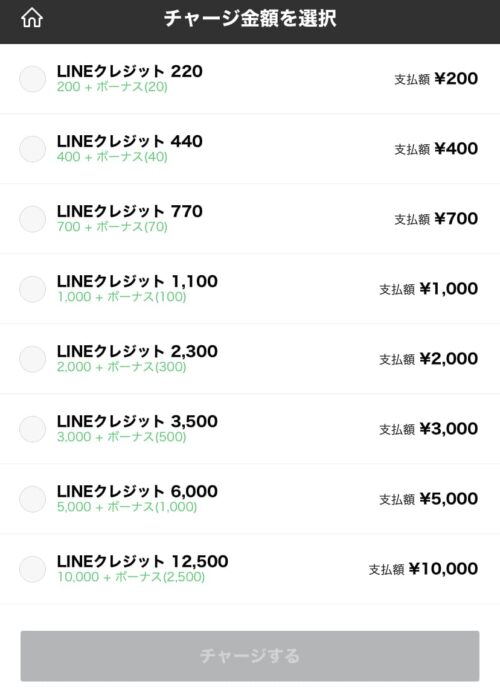 LINE Payはボーナスが付く