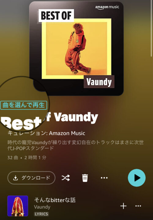 以前は曲を選択して再生できた